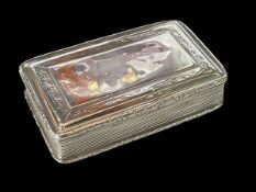 Victorian silver snuff box, NM London 1854, 7.25cm.