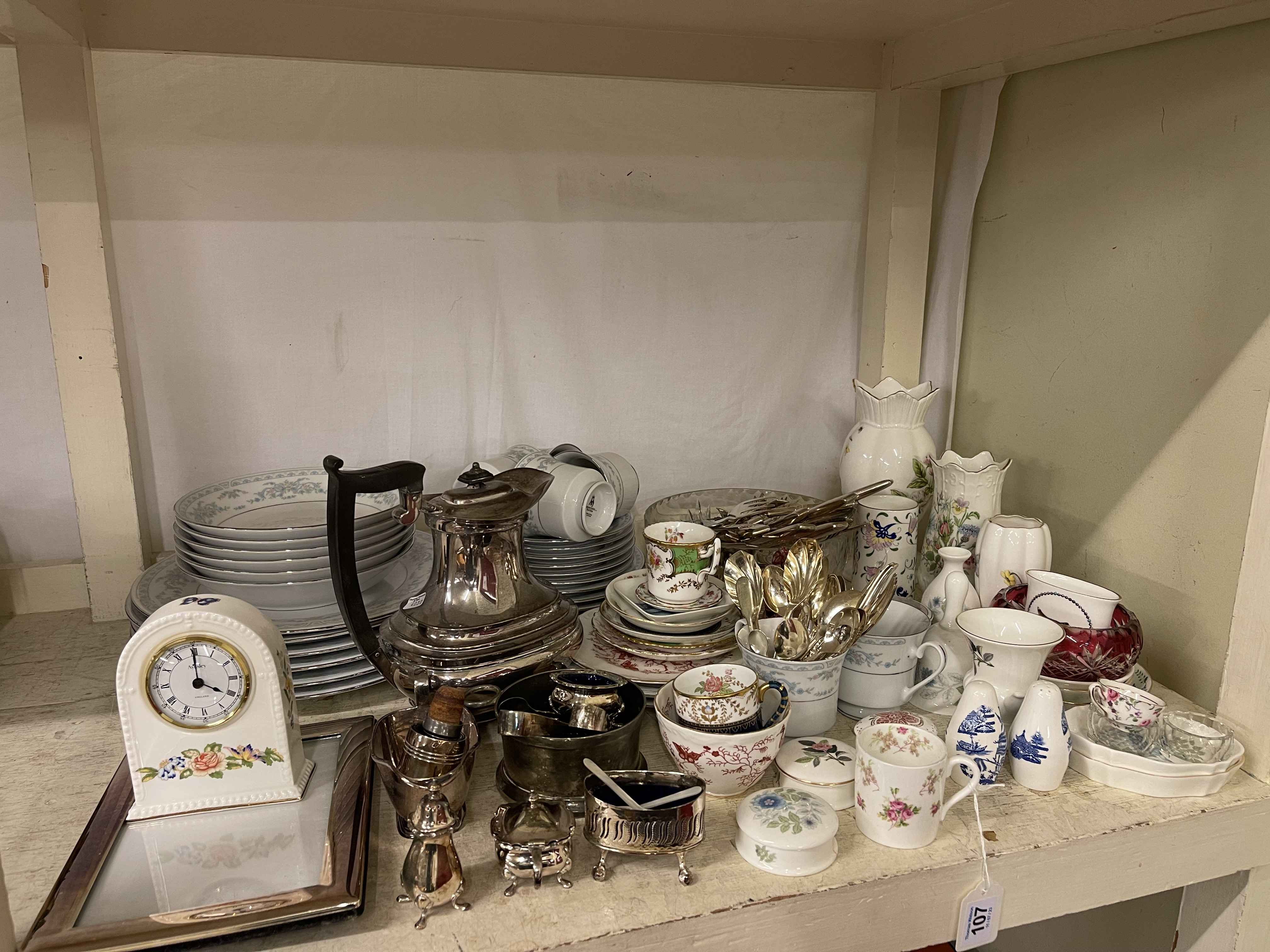Collection of Coalport, Aynsley, silver plated wares, etc.