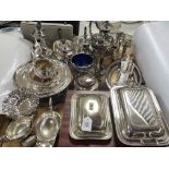 Collection of silver plates wares including Oneida cased cutlery, teapots, trays, etc.
