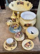 Collection of Aynsley Orchard Gold including jardiniere.