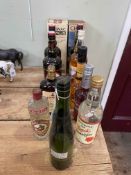 Collection of spirits including Cognac Camus, Chartreuse, Negrita Bardinet,