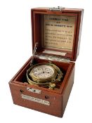 Hamilton Chronometer watch in original navigational binnacle case, dial marked Hamilton, Lancaster,