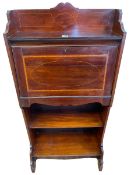 Edwardian mahogany and line inlaid bureau open bookcase, 125cm by 61cm by 30.5cm.