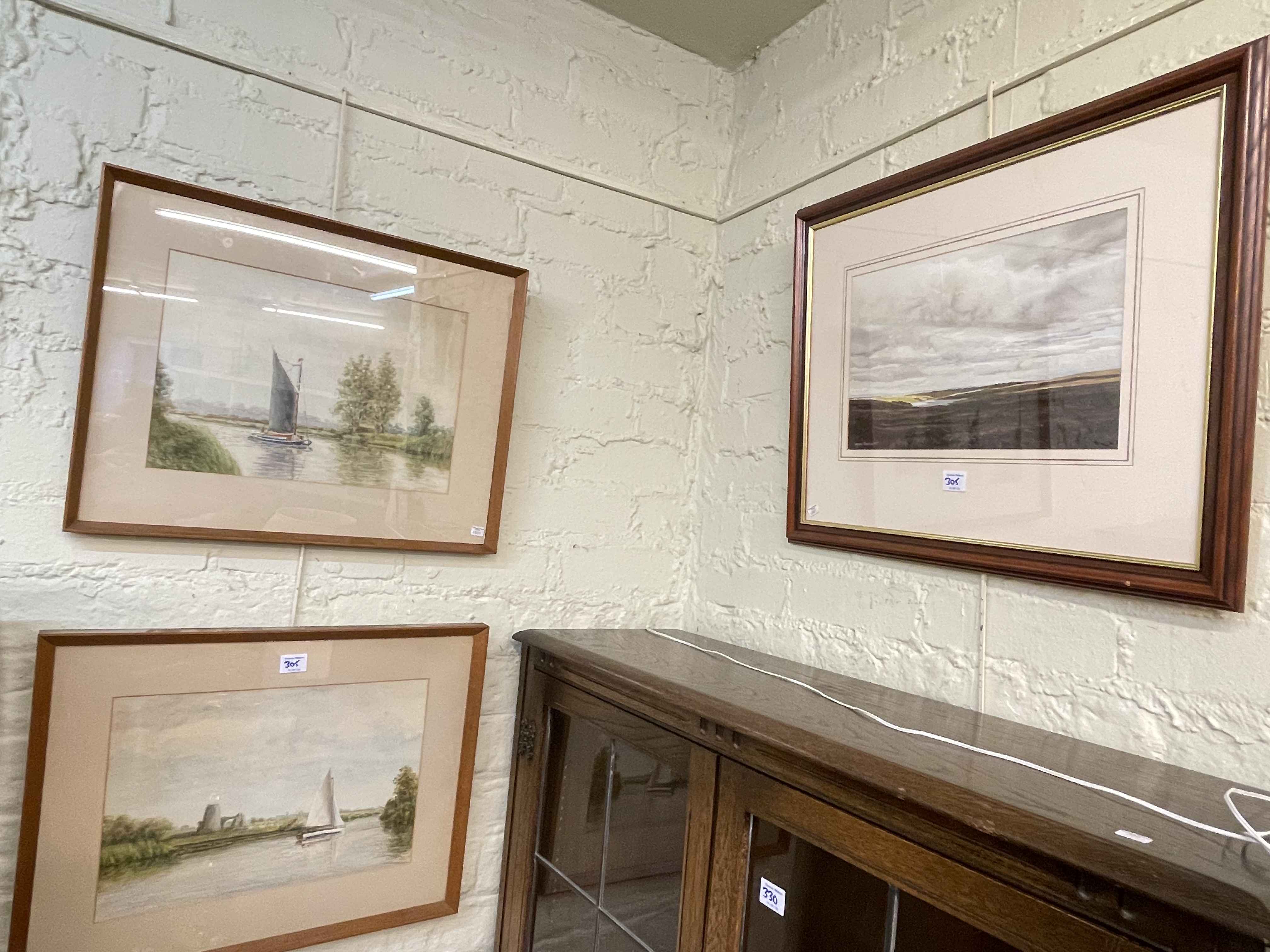 Collection of twelve various framed pictures including Geo Skelton landscape watercolours, - Image 3 of 4