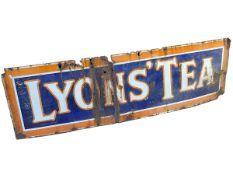 Vintage Lyon's Tea enamel sign, approximately 155cm by 47cm.