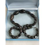 Dark jasper necklace with silver clasp.