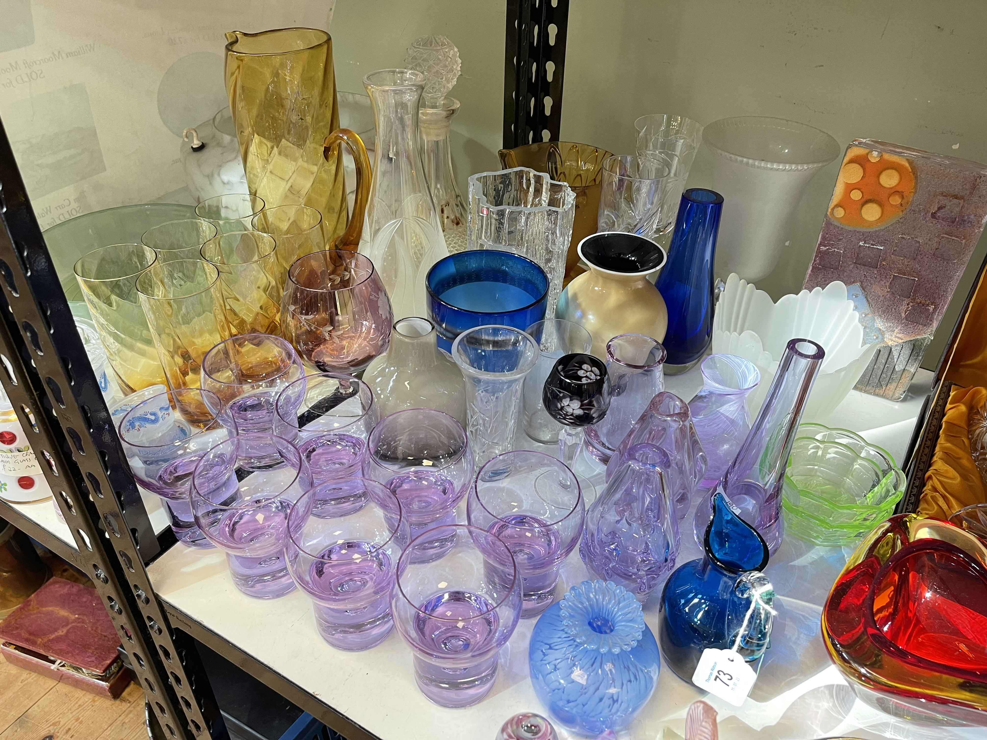 Collection of glass including ceiling lights, decanters, boxed Webb glasses, etc. - Image 2 of 2