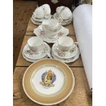 Queen Anne Old Country Spray half tea set and a Shelley Edward VIII commemorative plate.