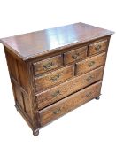 Bevan Funnell Ltd reproduction oak chest of seven drawers on bun feet, 79cm by 91cm by 44.5cm.
