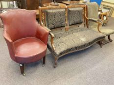 Edwardian rosewood parlour settee,