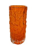 Whitefriars tangerine bark vase, 19.5cm.