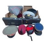 Two boxes of assorted hats.
