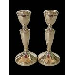 Pair of silver candlesticks, Birmingham 1972.