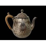 Victorian silver bachelor teapot, London 1879, 12.5cm.