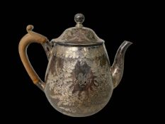 Victorian silver bachelor teapot, London 1879, 12.5cm.