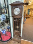 1920s/30s oak longcase clock, 183cm.