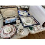 Coalport Revelry boxed plate, EPNS cased cutlery, paperweight, etc.