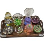 Collection of glass paperweights including Caithness, K Heaton, Murano, etc.