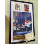 Signed Reubens Barrichello and Olivier Panis signed montage with certificate.