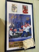 Signed Reubens Barrichello and Olivier Panis signed montage with certificate.