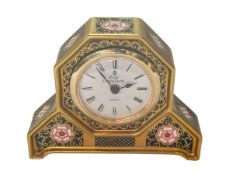 Royal Crown Derby Yorkshire Rose Millennium clock, boxed with certificate.
