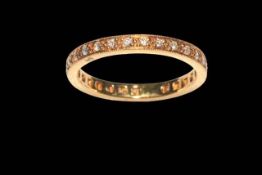 18 carat yellow gold and diamond full eternity ring, diamond weight approximately 1.