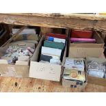 Six boxes of stamps, albums, first day covers, etc.