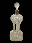 Silver mounted 'Glug' decanter, Birmingham 1902, 28.5cm.