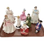 Collection of eight Royal Doulton figures including Gentleman from Williamsberg,