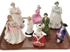 Collection of eight Royal Doulton figures including Gentleman from Williamsberg,