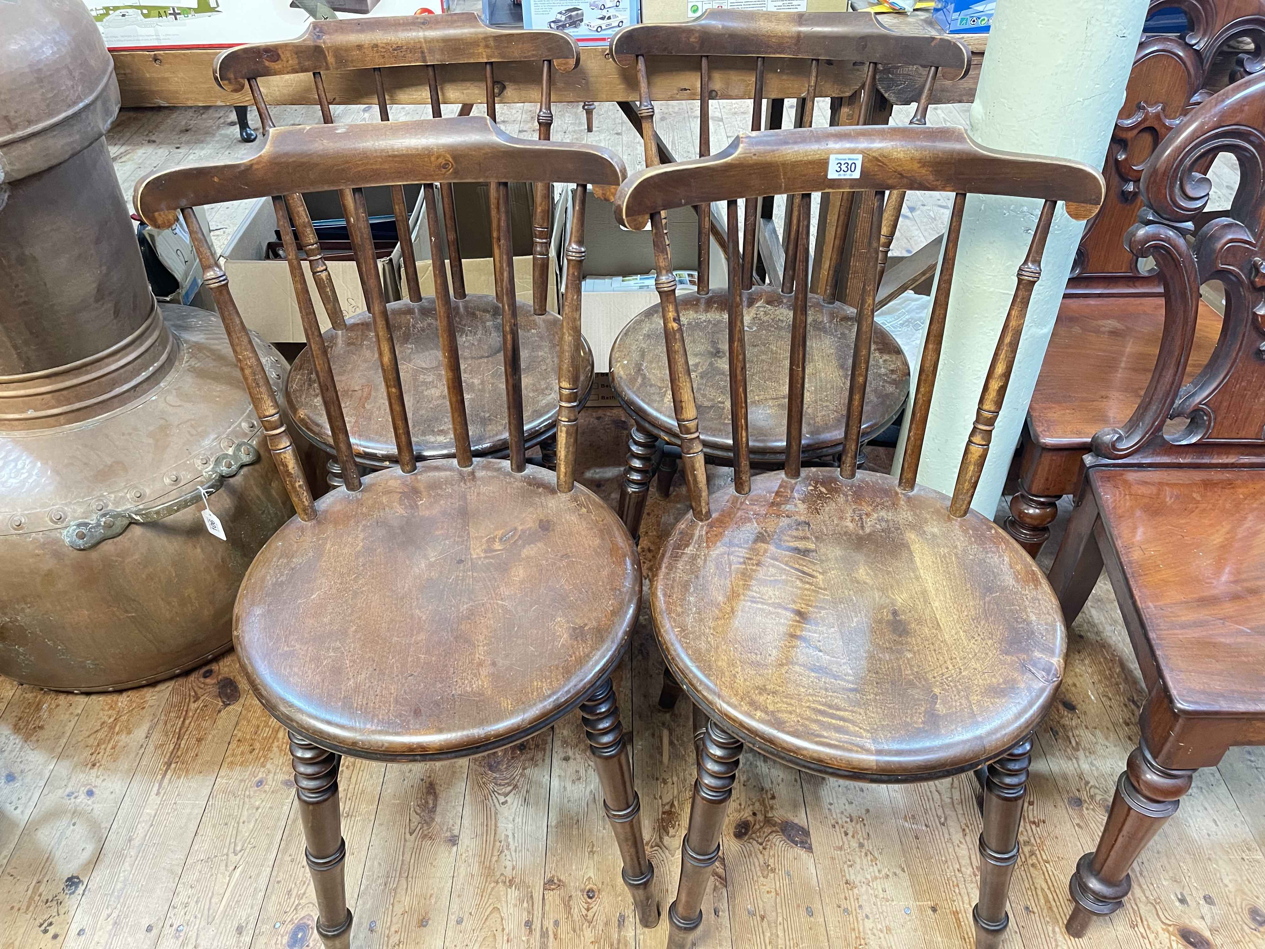 Set of four Victorian Ibex chairs.