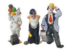 Three Royal Doulton Clown figures, HN2277, 3293 and 2894.