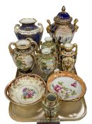 Collection of Noritake vases and two bowls.