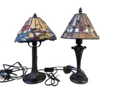 Two small Tiffany style table lamps.