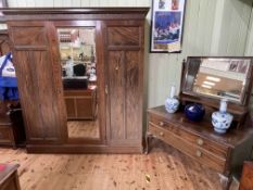 Robson & Sons, Newcastle, early 20th Century mahogany triple door wardrobe and dressing table,