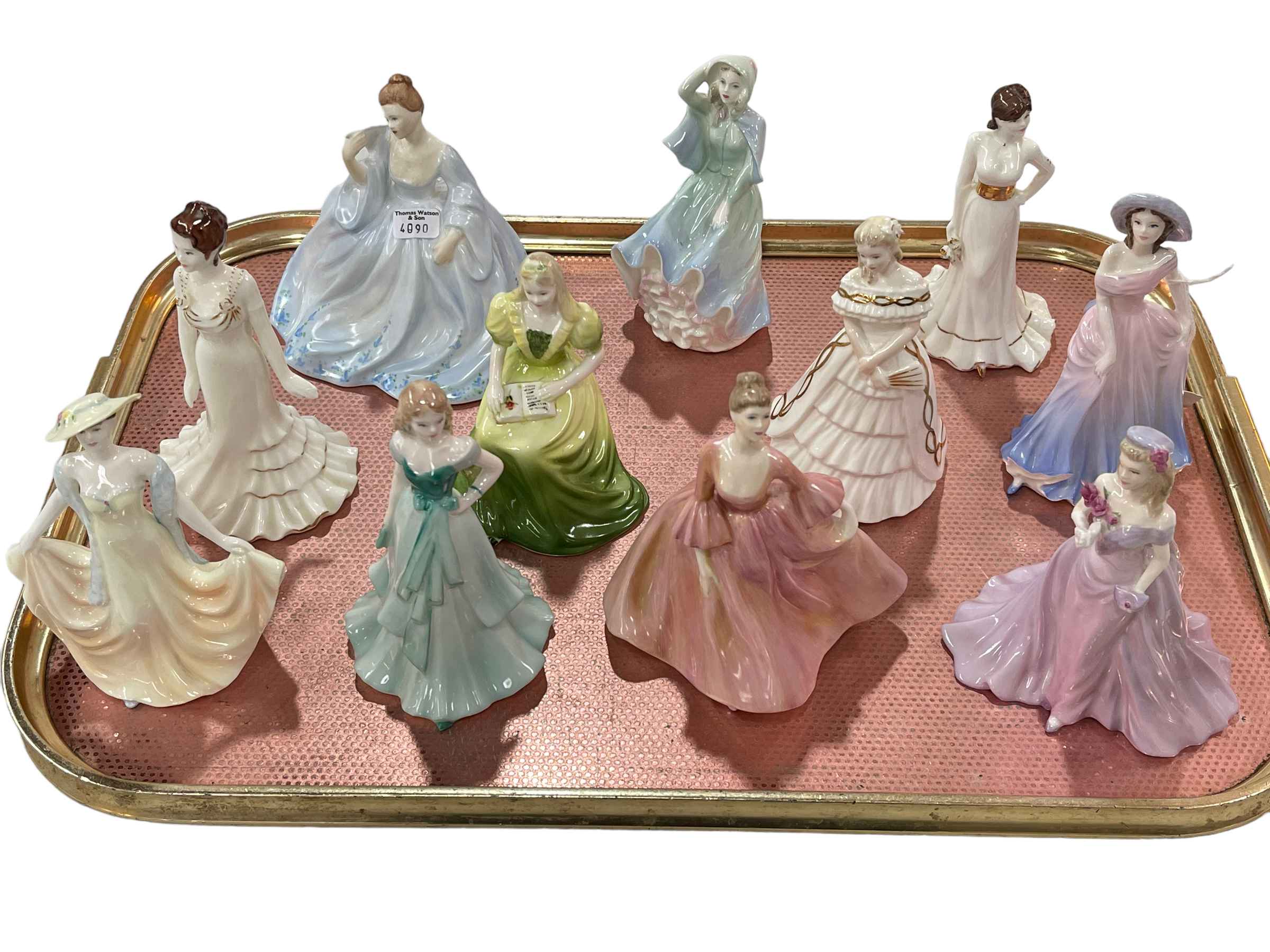 Collection of eleven small Coalport ladies.