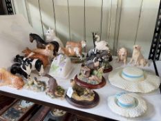 Collection of animal ornaments including Beswick and Border Fine Arts,