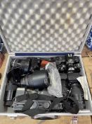 Nikon F401 and Pentax ESII cameras, selection of lenses, flashes etc, in aluminium flight case.