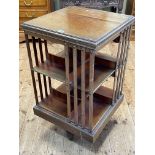 Early 20th Century mahogany two tier revolving bookcase, 86cm by 49cm by 49cm.