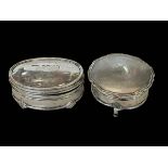 Two silver ring boxes (well worn).