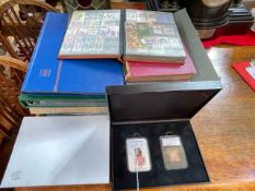 Penny Black 'N.G.' plate stamp, a collection of worldwide stamp albums and loose, etc.