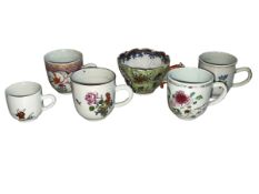 Collection of six Chinese cups.