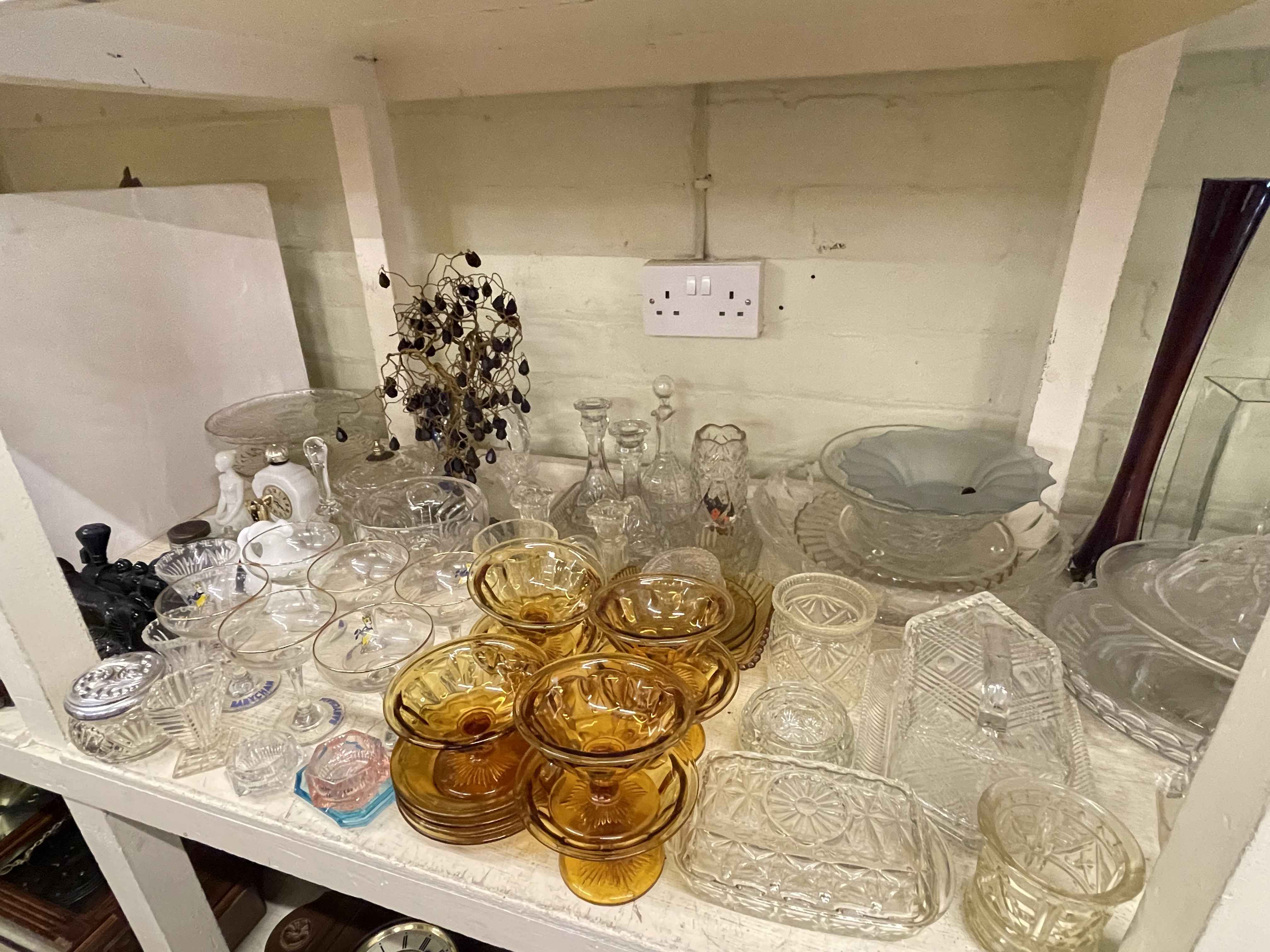 Large collection of glassware, pair of brass candlesticks, companion set, cutlery, mirror, - Image 3 of 3
