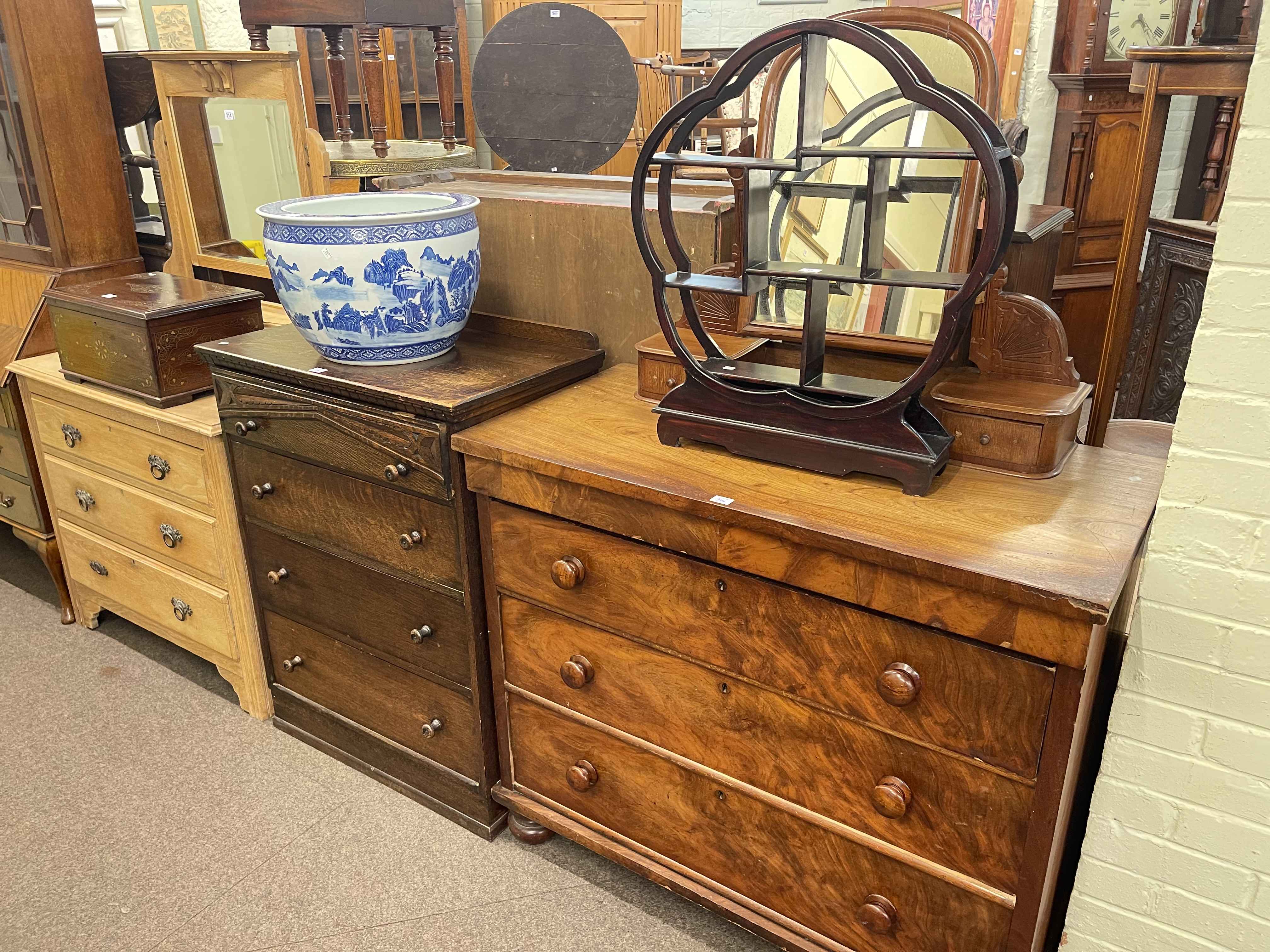 Stripped oak dressing table,