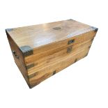 Brass bound camphorwood trunk, 46cm by 98cm by 47cm.