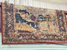 Asian carpet decorated with Persian Life scenes, 2.80 by 2.20.