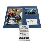 Damon Hill signed mount with certificate.