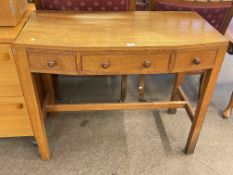 Early 20th Century oak three drawer console table, 74cm by 91cm by 46cm.