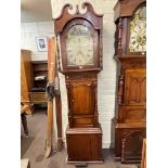 Antique mahogany 30 hour longcase clock having painted arched dial, signed Furnace, Cockermouth,