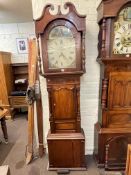 Antique mahogany 30 hour longcase clock having painted arched dial, signed Furnace, Cockermouth,